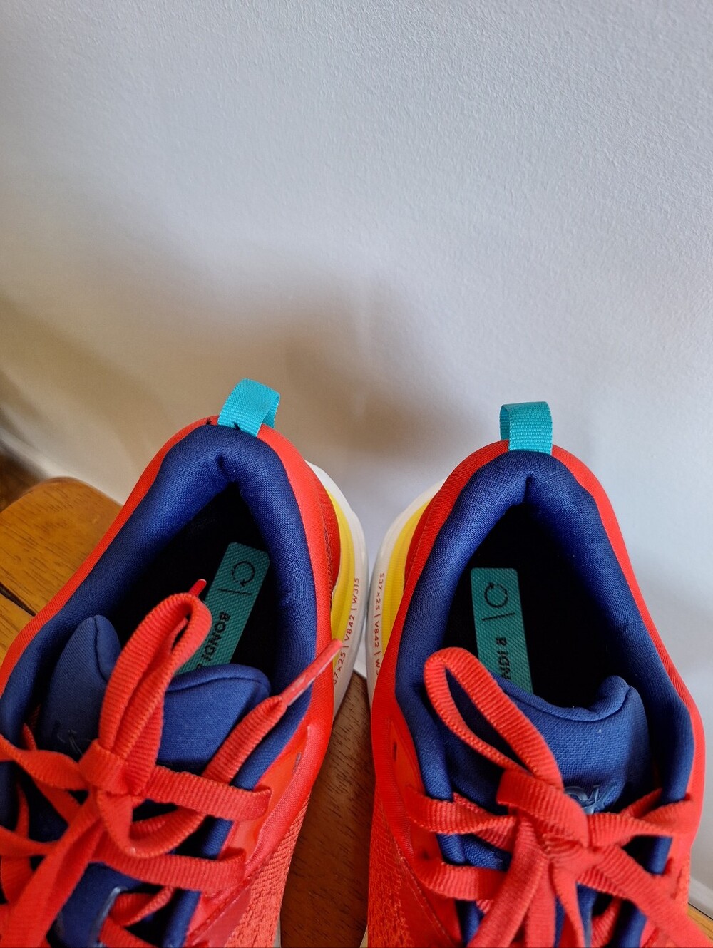 HOKA Bondi 8 Men's Red & Yellow  Size 8D - Picture 3 of 12
